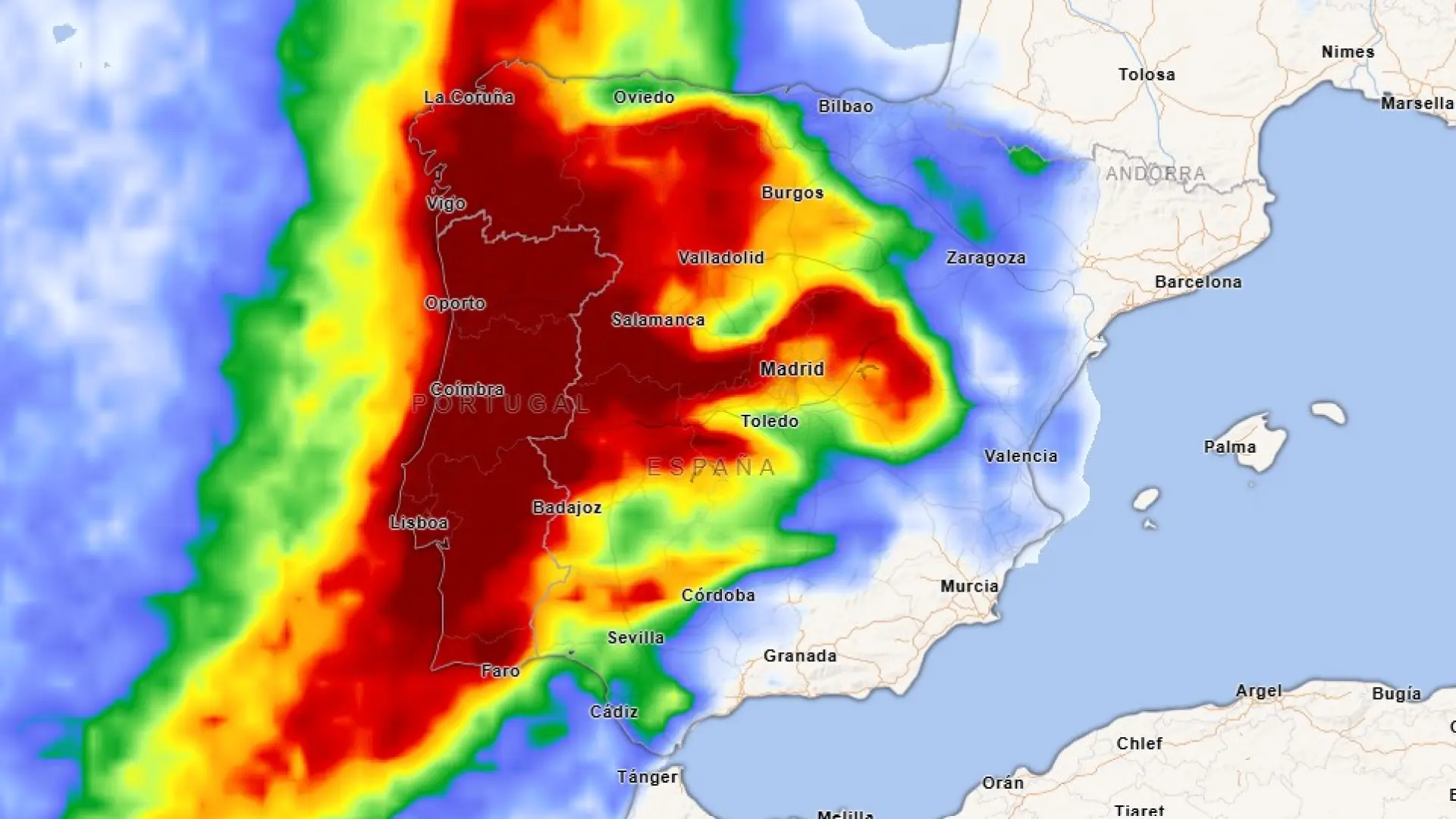 «Lluvias en la mayor parte de España»