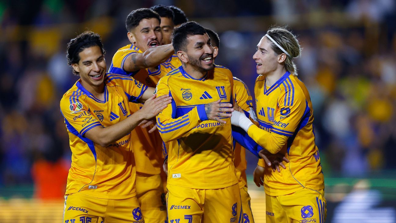 Tigres cumple con goleada a Santos en el Volcán